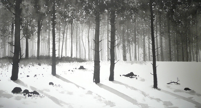 Peinture, encre sur papier, Forests